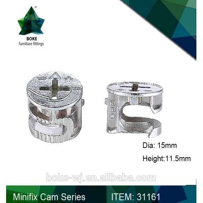 16mm board zinc alloy furniture fitting mini fix connector cam