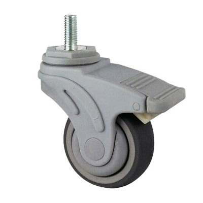 Thread Stem Swivel Medical Caster Wheel For Hospital Bed And Trolley